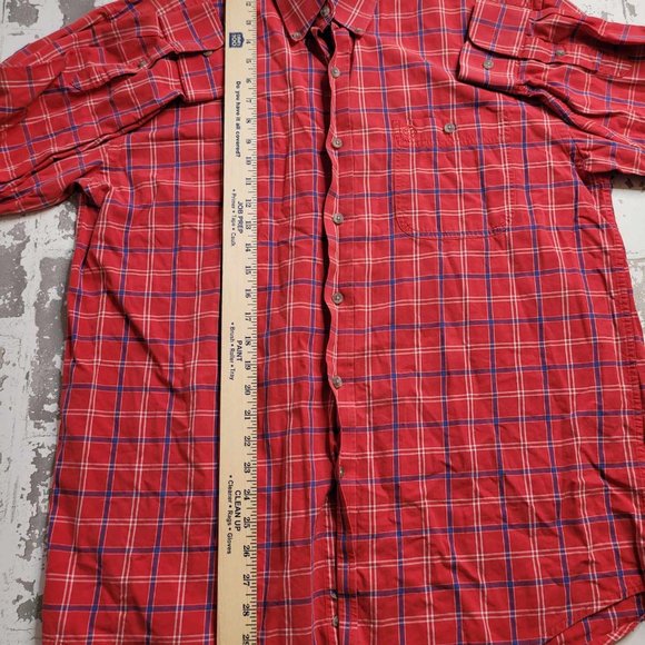 2401 Wrangler George Strait Cowboy Cut Collection Red Plaid‎ LS Button Down XL - Picture 3 of 5